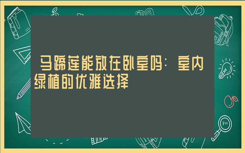 马蹄莲能放在卧室吗:室内绿植的优雅选择