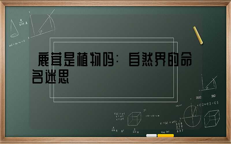 鹿茸是植物吗:自然界的命名迷思