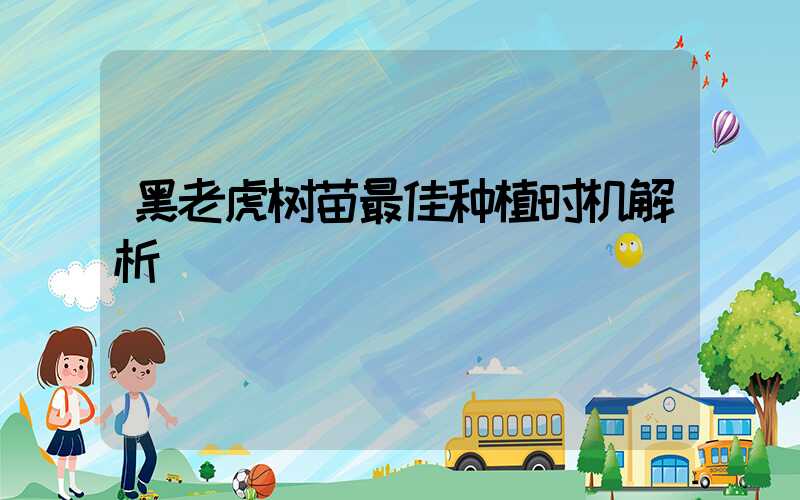 黑老虎树苗最佳种植时机解析