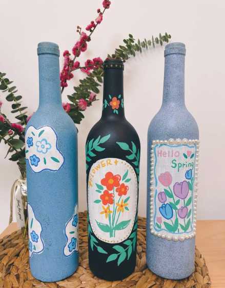 酒瓶改造花瓶种什么花 好酒瓶拿来当花瓶用,口太小,怎么去除