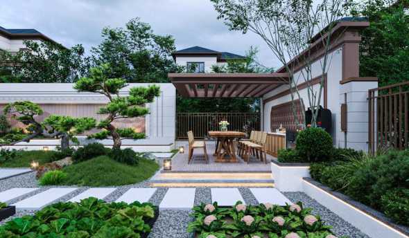 无锡哪里有新中式庭院 铝艺庭院大门多少钱一平方新中式铝艺庭院大门特点