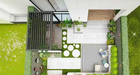 40方的花园如何设计 有一个长40米宽20米的长方形花园