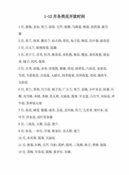 花儿是在什么时间开放 什么花在什么时间开放